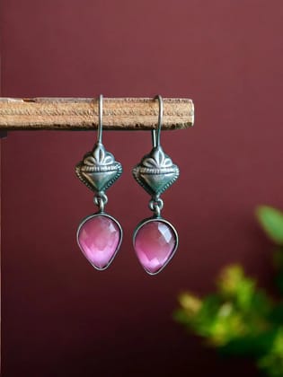 Elegant Handcrafted Lightweight Pan Hook Earrings for Casual Wear | Sarichka-Pink