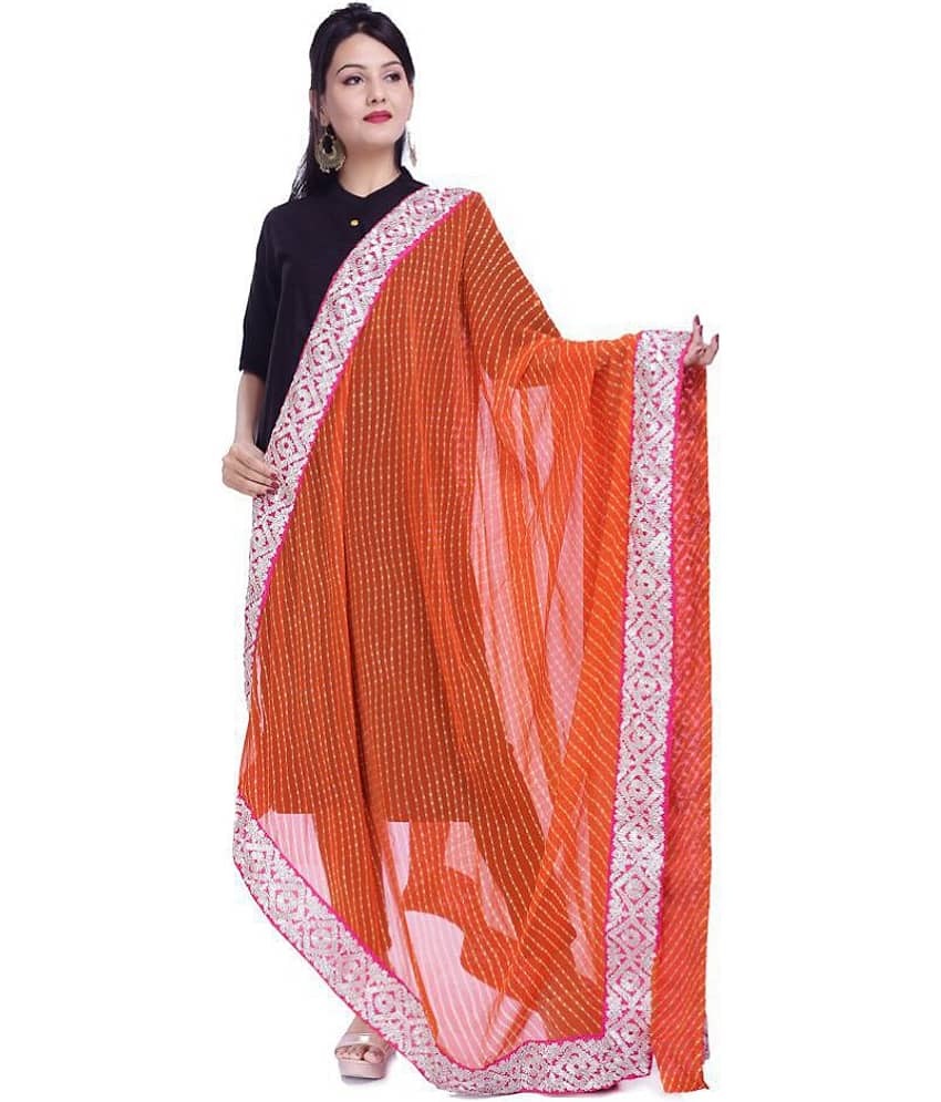 Apratim Orange Georgette Gota Patti Dupatta