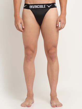 Invincible Men's Premium Covered Back Supporter/Jockstrap-Black / S