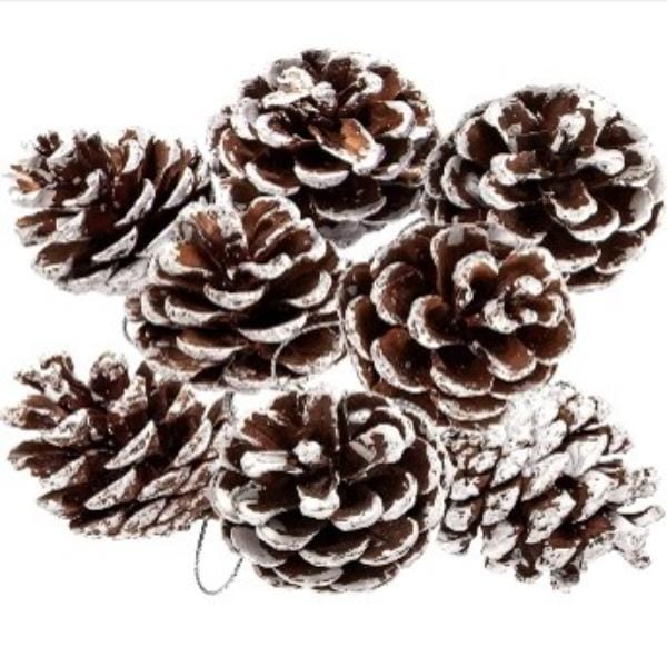 6 Wooden Pine Cones Hanging Ornaments Bauble Xmas New Year Festival Party Decoration