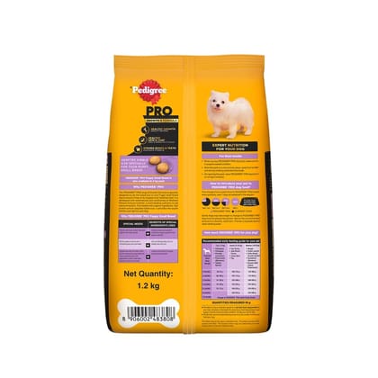Pedigree PRO Puppy (2 to 9 Months) Small Breed Dry Dog Food 1.2kg Pedigree PRO Puppy (2 to 9 Months) Small Breed Dry Dog Food 1.2kg