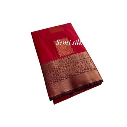Silk Blend Saree with Contrast Mango Border and Annam Butta & Unstitched Blouse