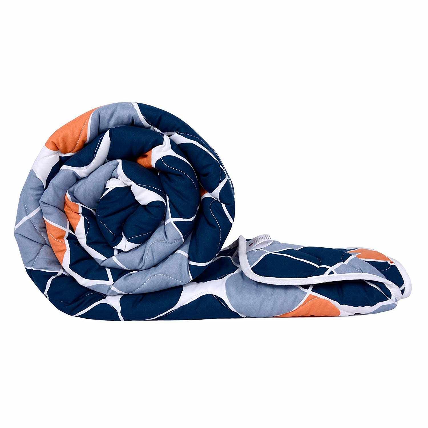 Blue Abstract AC Quilt Comforter for Single Bed-Single / Blue And Grey / IM1502