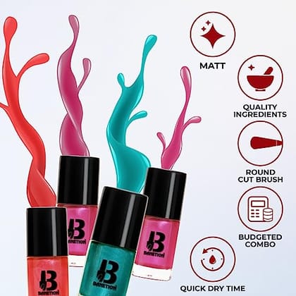 Banetion Gel Nail Polish Dark Nail Paint 9ml Gel Finish Enriched Formula