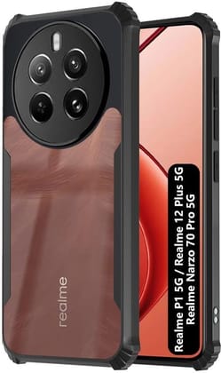 PLUGTECH Slim Shockproof Case | Matte Black Soft | Drop Protection | Precise Cutouts | Premium Mobile Cover for Realme P1 5G, Realme Narzo 70 5G, Realme 12 Plus 5G, Realme Narzo 70 Pro 5G