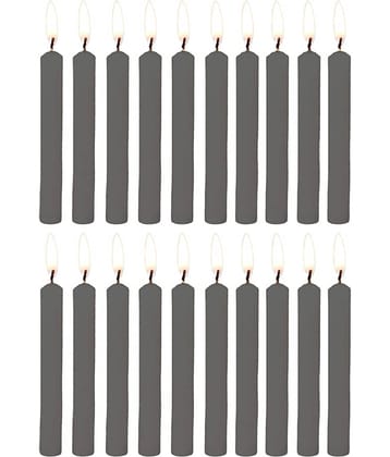 PROSPERRO LUMO - Grey Unscented Pillar Candle 10 cm ( Pack of 20 )