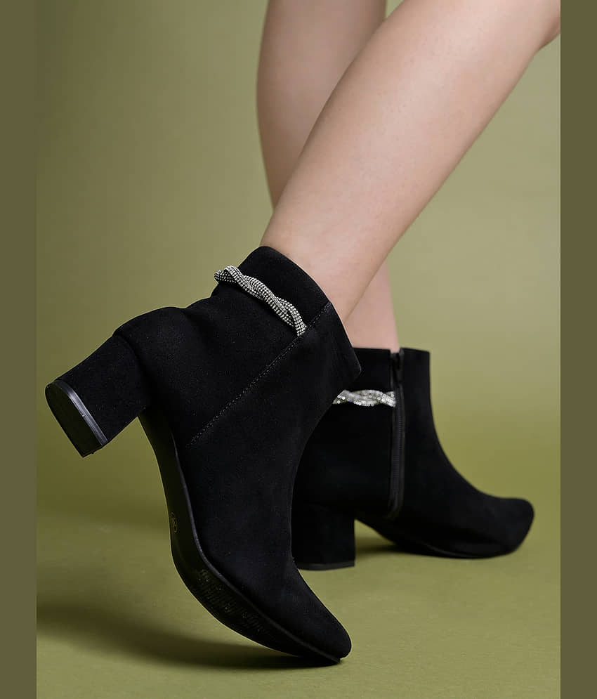 Shoetopia Black Women's Ankle Length Boots