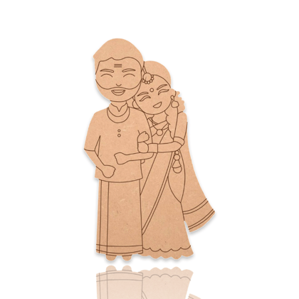 TCF INDIA - South Indian Couple Pre Marked Cutout-4MM / 6 Inch