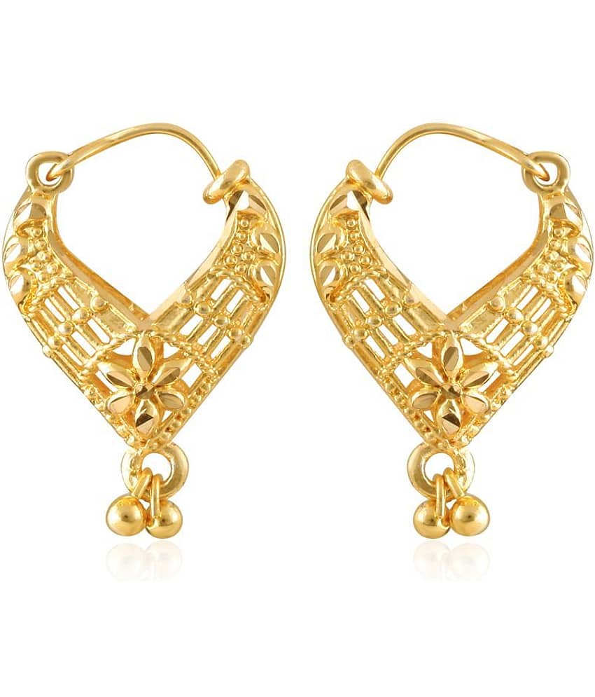 Vighnaharta - Golden Clip-Ons Earrings ( Pack of 1 )
