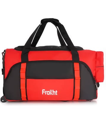 Frokht 42 Ltrs Red Polyester Duffle Trolley