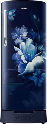 Samsung 183 L, 3 Star, Digital Inverter, Direct-Cool Single Door Refrigerator (RR20D2823UZ/NL, Midnight Blossom Blue, Base Stand Drawer)