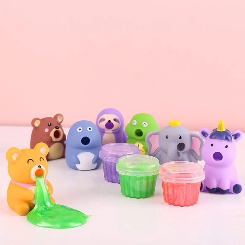 Whimsical Vomiting Animal Slime Squeeze Toys for Kids-Sloth
