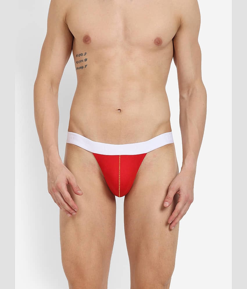 La Intimo Pack of 1 Cotton Blend Briefs For Men's ( Red )