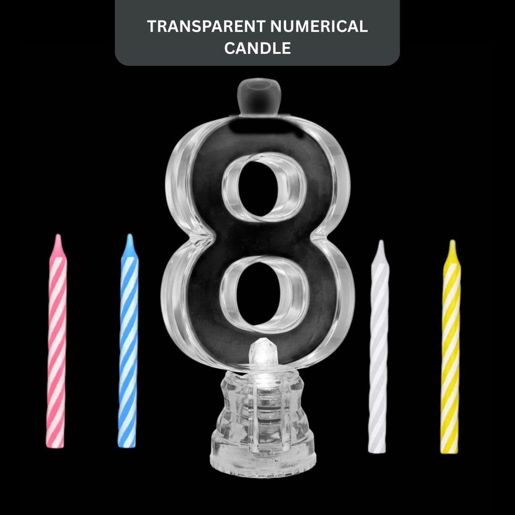 Transparent Candle No. 8 - Party and Festive Needs | Buy online on ZillyBuy