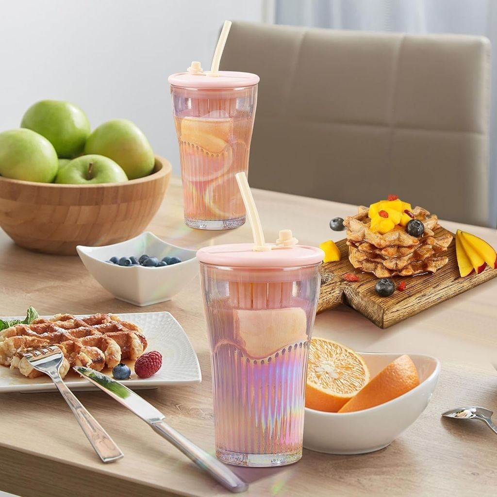 Sipper Mug Infuser Lid & Straw, 420 ML, Set of 1, Leakproof Coffee Tumbler for Smoothies, Milkshakes, Juice Hot & Cold Beverages, Perfect for Man/Women