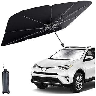 Jobber Car Sunshade Windshield Cover Umbrella Windshield Sunshade for Car Front Window Sun Protection & Heat Insulation Foldable Sun Shade Full Cover Sunshade for Most Vehicles (Universal)
