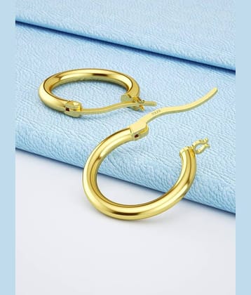 Gold Contemporary Stainless Steel Hoop Earrings