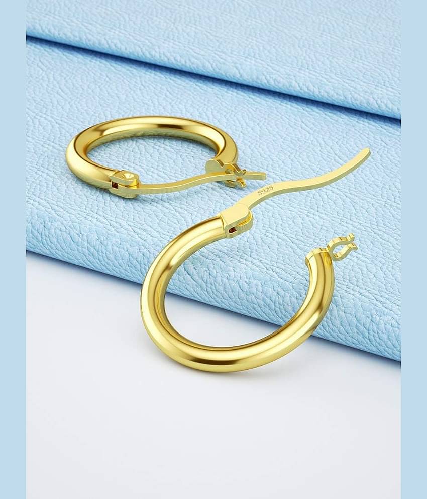 Gold Contemporary Stainless Steel Hoop Earrings