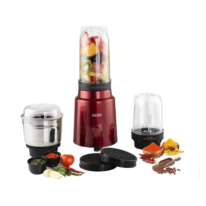 Active-Blender Grinder, 350W, 20000 RPM Mixer, Grinder, Blender, 1 SS Grinder Jar, 2 Jars - RED (4048 BG RED)