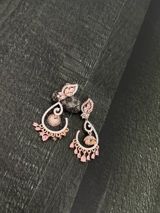Rose Gold Stone Earring 1443