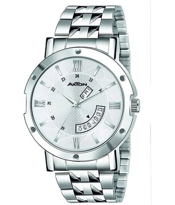Axton 3002 Sliver DAYDATE Stainless Steel Analog Men's Watch