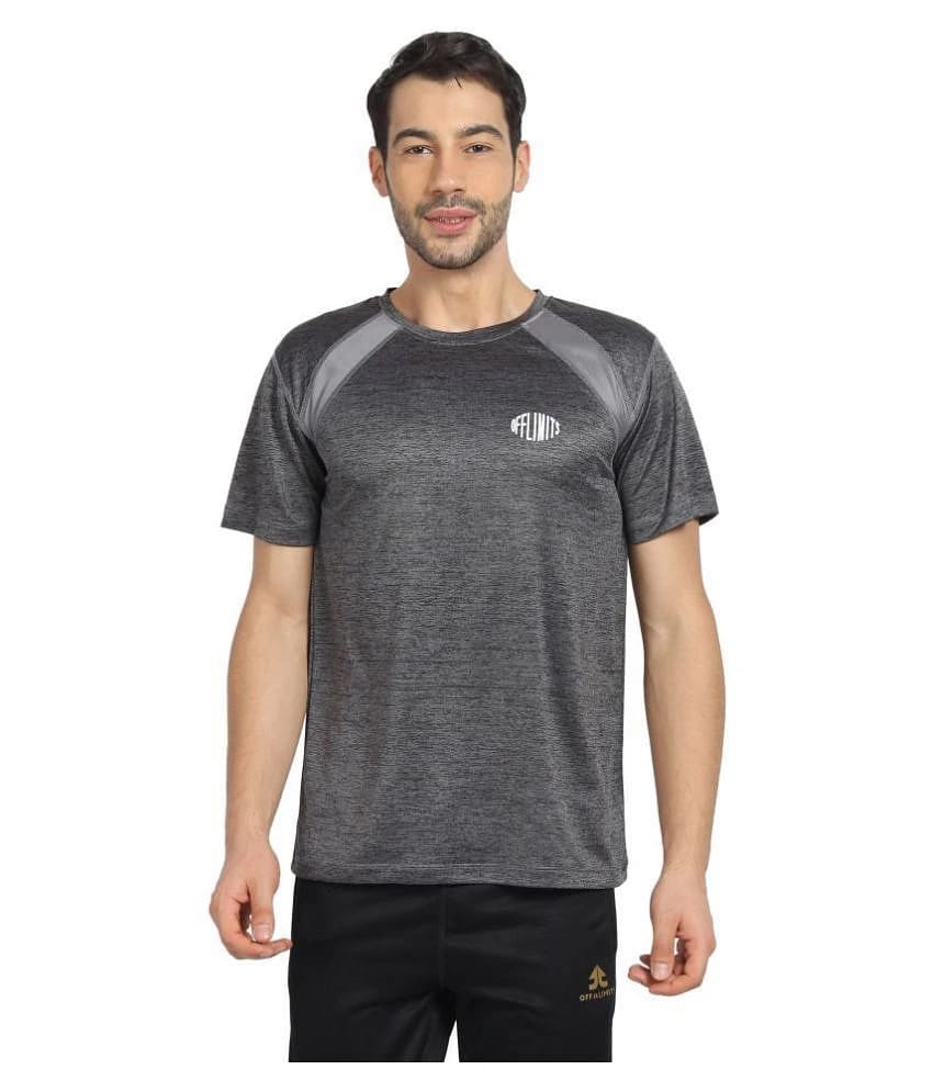 OFF LIMITS Polyester Grey Color Block T-Shirt - None
