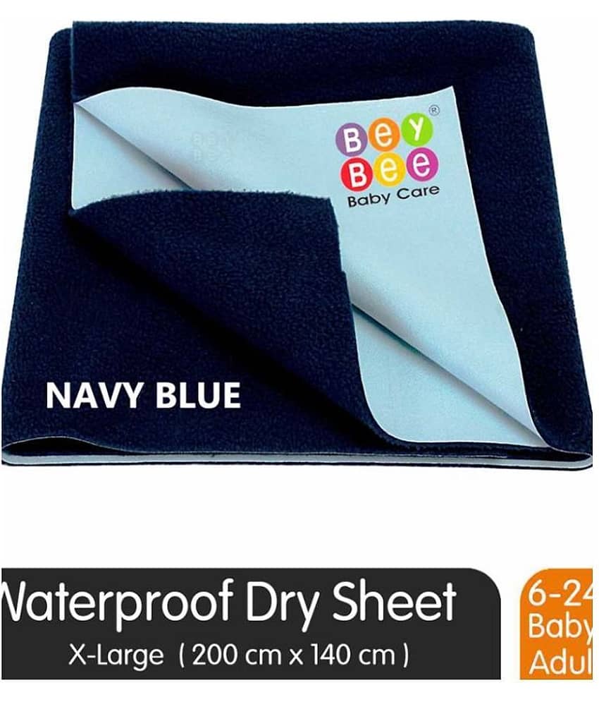BeyBee Waterproof Bed Protector Sheet (X-Large (200cm X 140cm), Navy Blue)