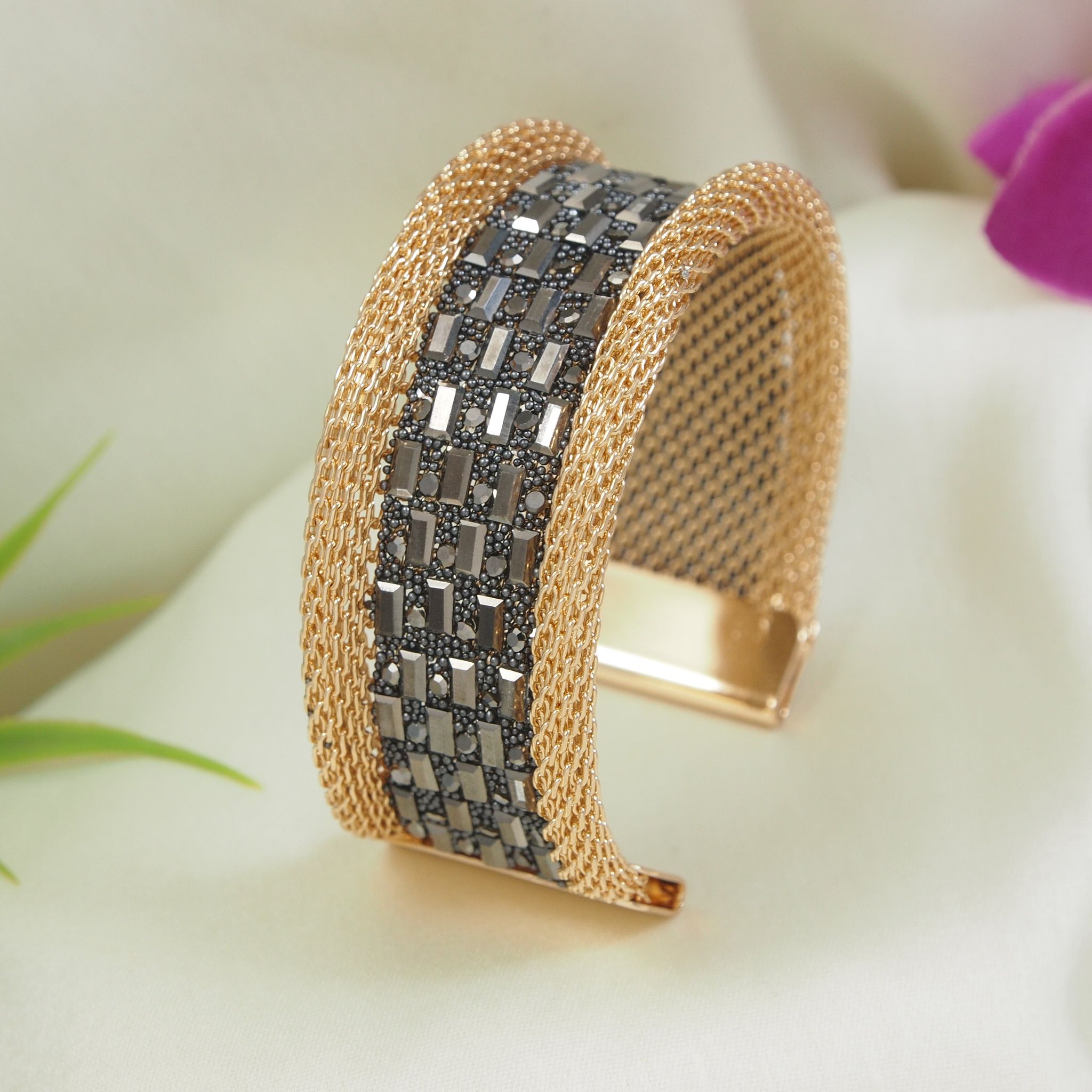 Crystal Studed Adjustable Cuff Kada