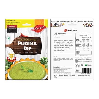 Nimkish Snacks Spice Combo Pack of 3 | Raita Masala, Chaat Masala & Pudina Dip | Ready-to-Use Seasoning