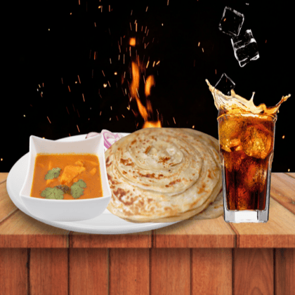 Shahi paneer + paratha + pepsi