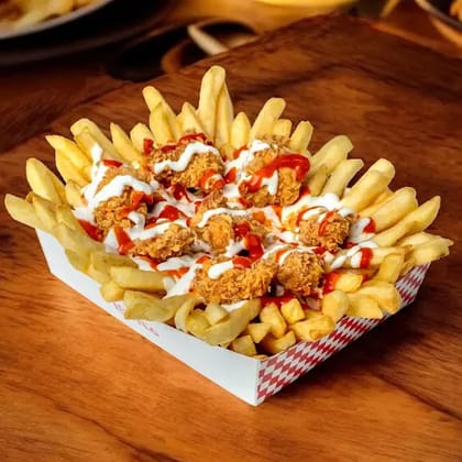 Chicken Popcorn Loaded Fries
