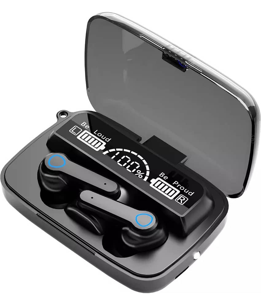 VEhop PowerBank Earbuds Bluetooth True Wireless (TWS) In Ear 35 Hours Playback Passive noise cancellation IPX4(Splash & Sweat Proof) Black