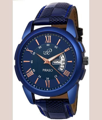 PIRASO Blue Leather Analog Men's Watch