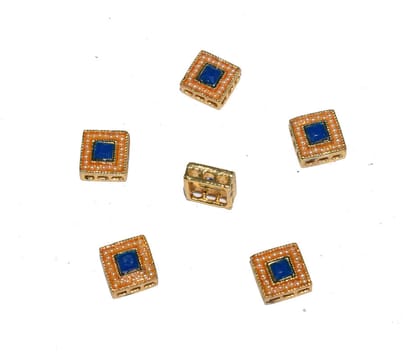 Meenakari Kundan Stone Components,Connector, Charms for Jewellery Making. (11X5 MM) , RCT-109-Per Packet of 12 Pcs / 11X5 MM