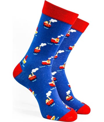 Man Arden - Blue Cotton Men's Mid Length Socks ( Pack of 1 )