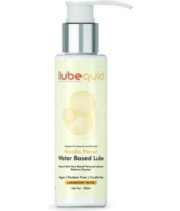 Lubequid Water-Based Personal Lubricant, 100 ML Bottle- 2 in 1 Lubricant & massage Gel for Men and Women ~ Water Based Lube ~ Skin Friendly, Silicone and Paraben Free, Vanilla Flavoured