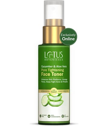 Lotus Botanicals Cucumber & Aloe Vera Pore Tightening Face Toner, Helps Fight Acne & Pimples, 50 ml