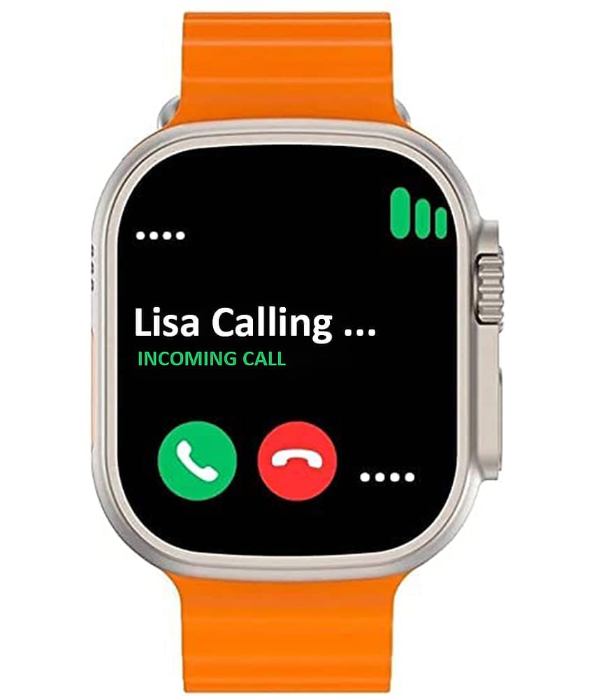 Tecsox Tecwatch 1.99" Screen BT Calling Orange Smart Watch