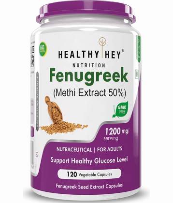 HEALTHYHEY NUTRITION Fenugreek Seed Extract Veg-Capsules 1200 mg Capsule
