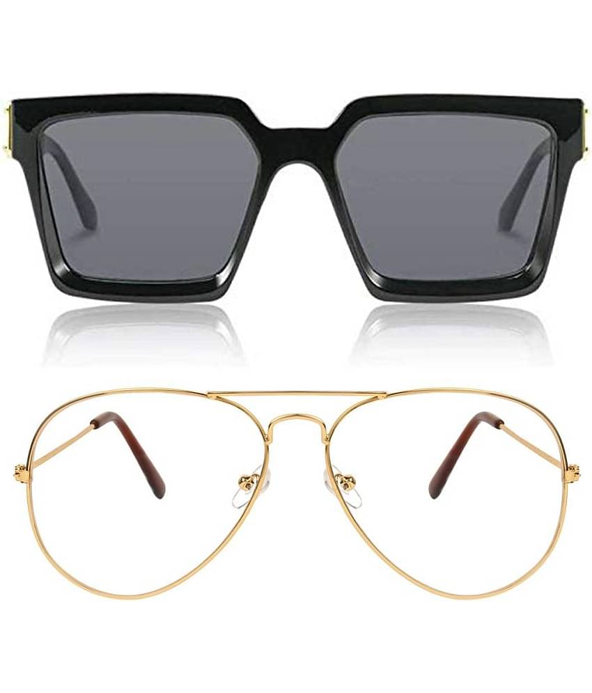 Kanny Devis - Black Square Sunglasses ( Pack of 2 )