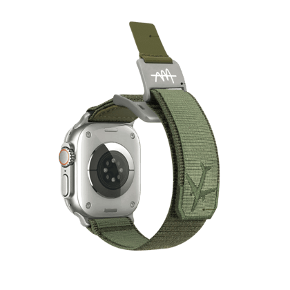 Premium Wild Trail Magnetic Buckle Nylon Band By iSerieshub For Apple Watch-49 - 46 - 45 - 44MM / Green T