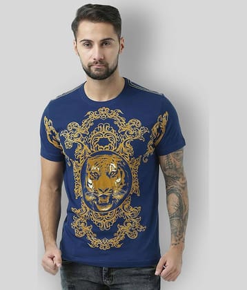 Huetrap Pack of 1 Cotton Regular Fit Men's T-Shirt ( Navy Blue )