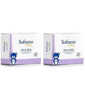 Softsens Baby Moisturizing Milk Soap Bar Enriched with Natural Milk Cream 100g x 3, Pack of 2