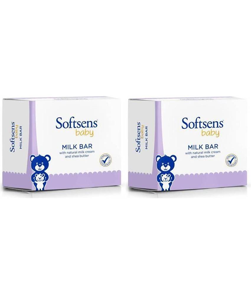 Softsens Baby Moisturizing Milk Soap Bar Enriched with Natural Milk Cream 100g x 3, Pack of 2