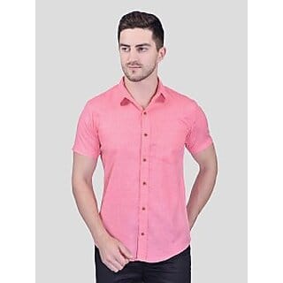 PrintCulture Men Solid Casual Pink Shirt