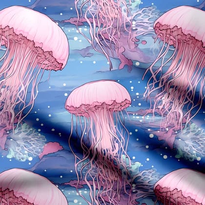 Jellyfish animal print-Cotton