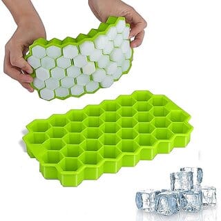 Ice Cube Tray Silicone for Freezer Honeycomb 37 Cavity Ice Cube Mould Flexible Tray for Freezer - Pack of 1