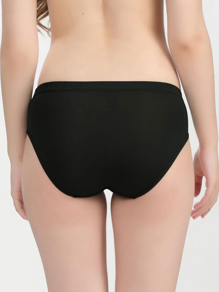 Freecultr Women’s Micromodal Mid-Rise Hipster | Super Soft & Breathable Fabric | Medium Rear Coverage | Comfortable Stretch Elastic | Pack of 3 |Color - Sable Black,Avocado Green,Port Wine