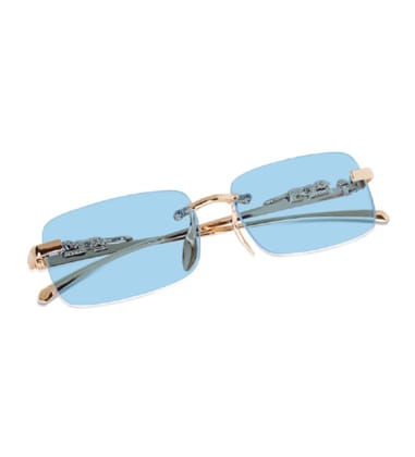 Classic Metal Unisex UV400 Protection Sunglasses (Gold)