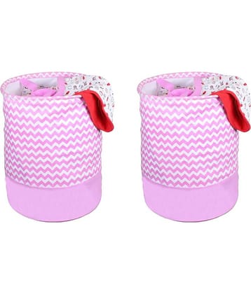 PrettyKrafts Canvas Laundry Bag, Toy Storage, Laundry Storage (45 L) (Set of 2 pcs)- Black Stripes